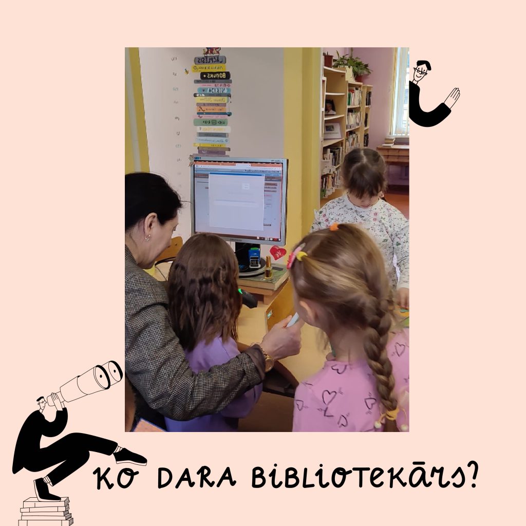 Iepazīstināšana ar bibliotekāra profesiju. Foto no Rēzeknes Bērnu bibliotēkas arhīva